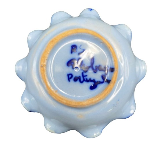 Vestal Alcobaca Portugal Two (2) Tier Trinket Dish #520 Hand Painted Signed - Picture 8 of 12